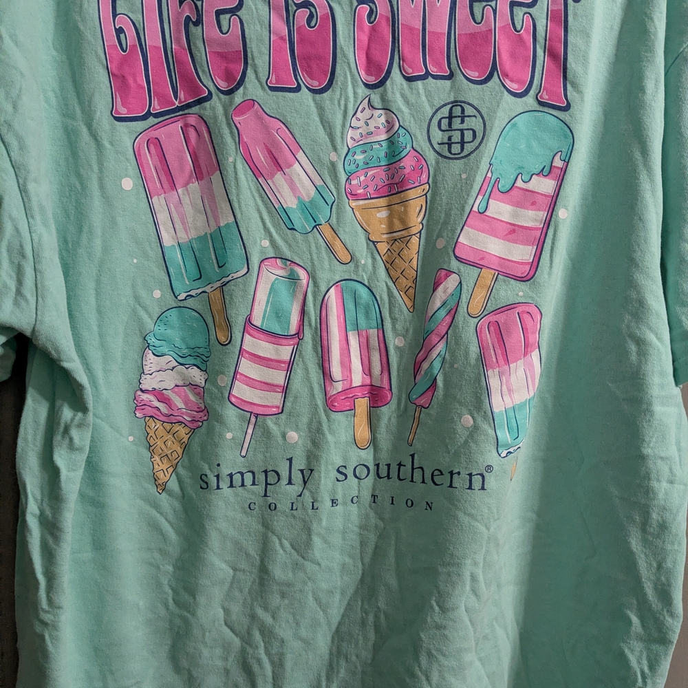Simply Southern Men's Aqua T-Shirt - Picture 5 of 5